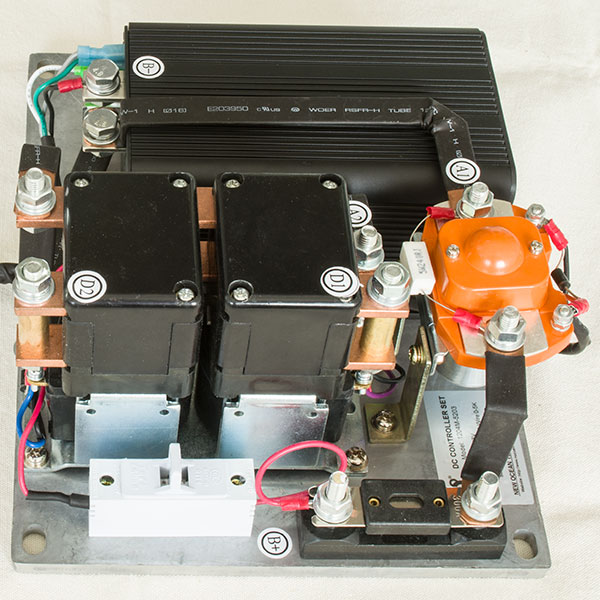 CURTIS DC Series Winding Motor Speed Controller Assemblage 1204M-5203, 36-48V, 275A,  With 0-5K Foot Pedal Throttle