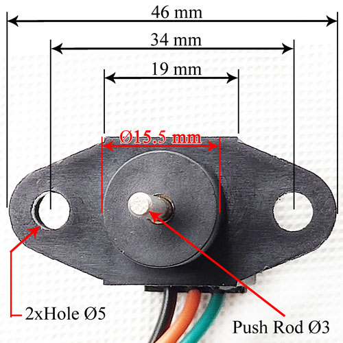 Dimensions of Steering Sensor 38920-00550