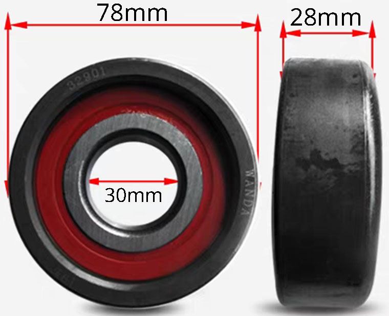 Dimensions of WANDA Mast Roller Bearing, 32901, Tailift 51507007, Bore Diameter 30mm