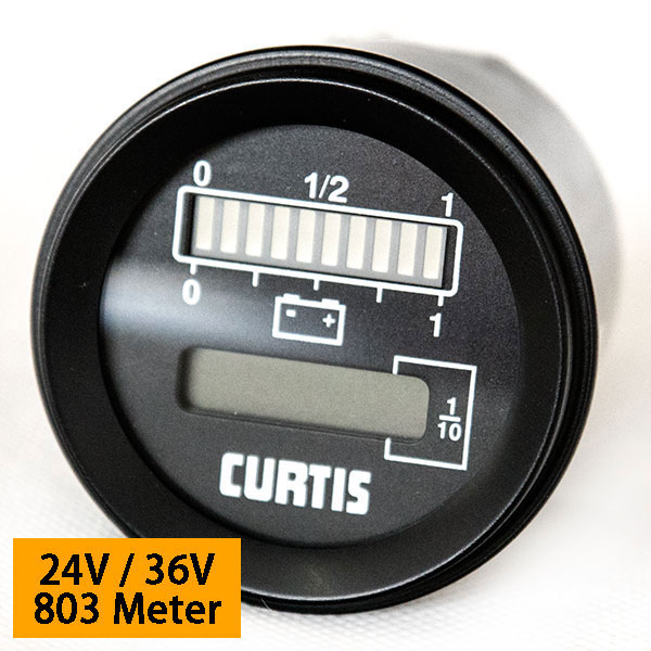 24V / 36V CURTIS 803 Series Compound Gauge of Battery Charge Meter and Hour Meter, 803RB2436BCJ301O