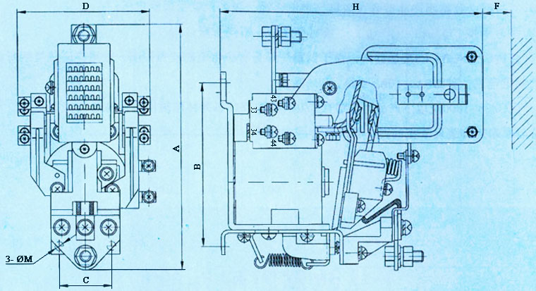 CZ28 DC Contactor Dimensions