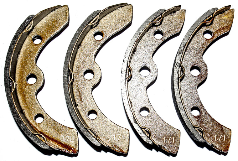 Club Car Brake Shoe Kit, Part Number 101823201 / 1018232-01, Self-Adjusting, 4 Pieces / Kit, Compatible With E-Z-GO 23364-G1 / 27249-G01, Compatible with Colombia Par Car 41819-86B, Compatible with Yamaha J55-W2536-00-00 J17-25340-00-00
