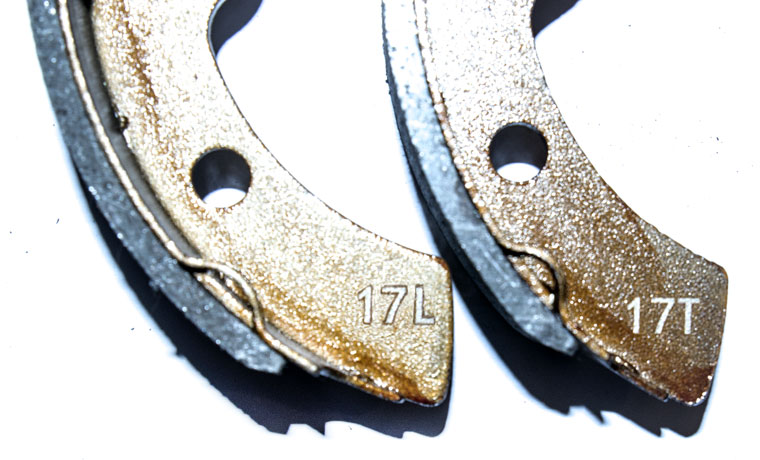 Club Car Brake Shoe Kit, Part Number 101823201 / 1018232-01, Self-Adjusting, 4 Pieces / Kit, Compatible With E-Z-GO 23364-G1 / 27249-G01, Compatible with Colombia Par Car 41819-86B, Compatible with Yamaha J55-W2536-00-00 J17-25340-00-00