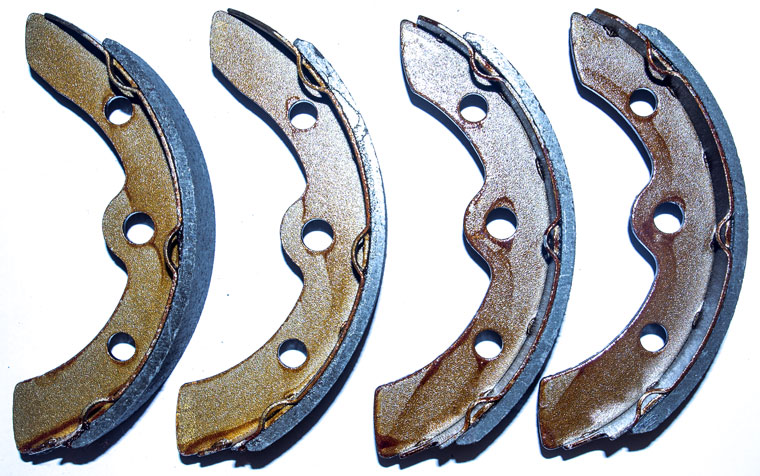Club Car Brake Shoe Kit, Part Number 101823201 / 1018232-01, Self-Adjusting, 4 Pieces / Kit, Compatible With E-Z-GO 23364-G1 / 27249-G01, Compatible with Colombia Par Car 41819-86B, Compatible with Yamaha J55-W2536-00-00 J17-25340-00-00