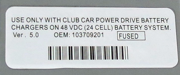 Label of Club Car OBC 103709201