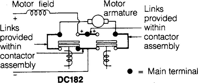 Circuit Diagram of DC Contactor Albright Model: 182B-537T