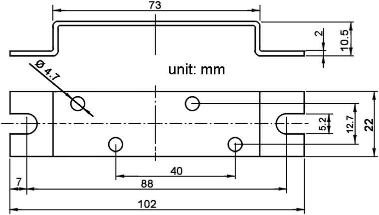 DC88 SW88 Monoblock DC Contactor Bracket Dimensions