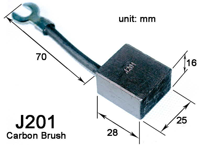 Carbon Brush J201, 16x25x28