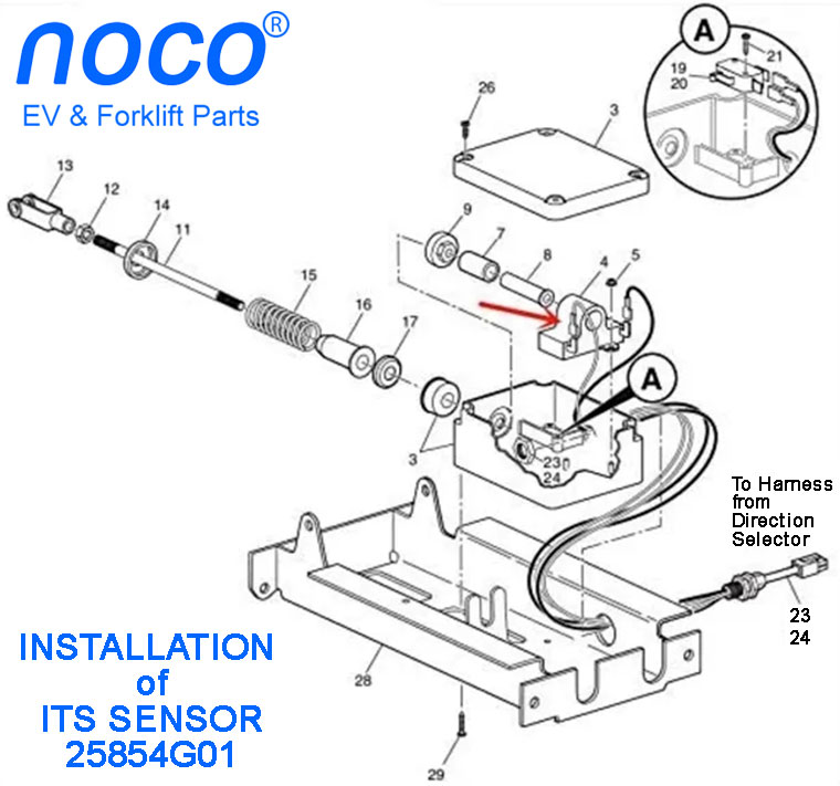 E-Z-GO ITS Sensor 25854-G01 Installation Diagram