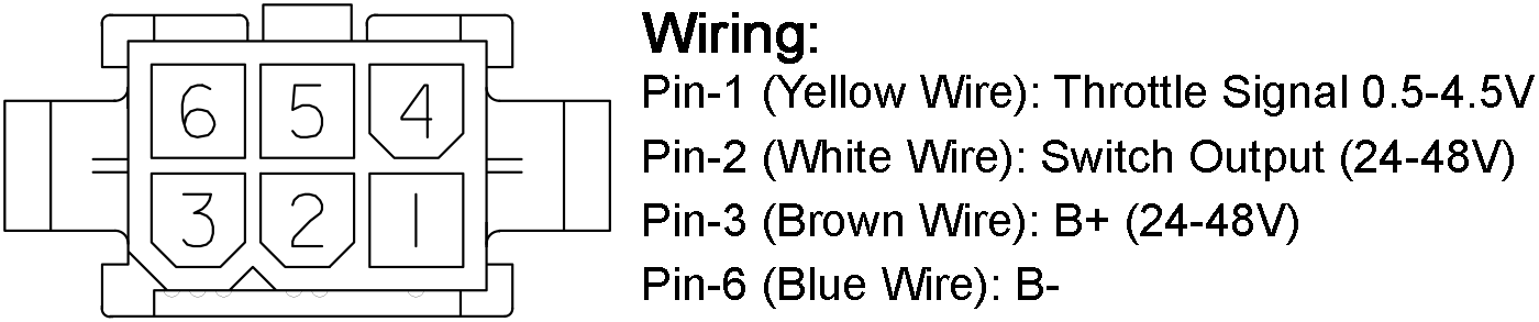 Wiring of 6-Pin connector of CURTIS throttle ET-191E