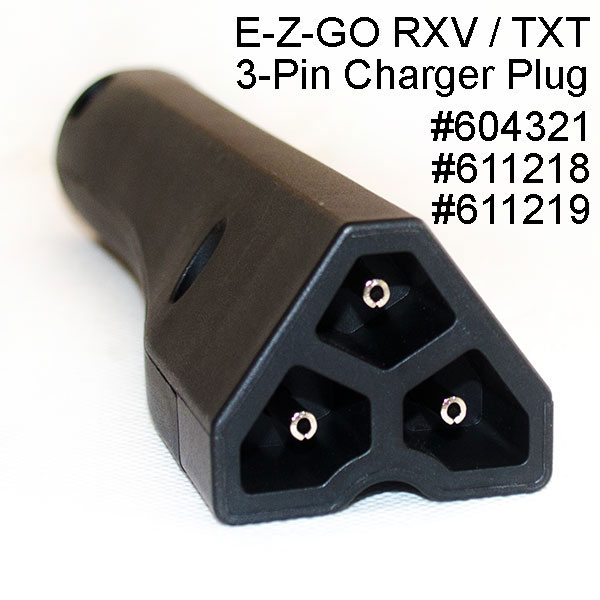 EZGO RXV / TXT 3-Pin Charger Plug 604321 / 611218 / 611219