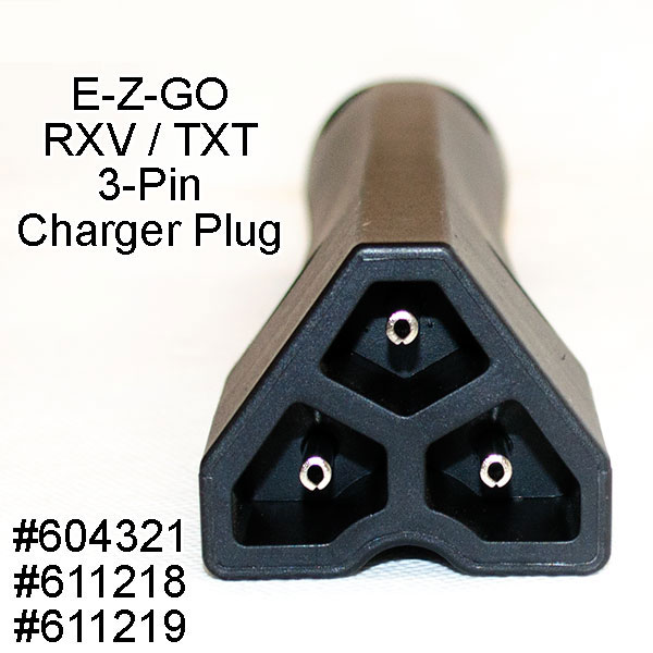 EZGO RXV / TXT 3-Pin Charger Plug 604321 / 611218 / 611219