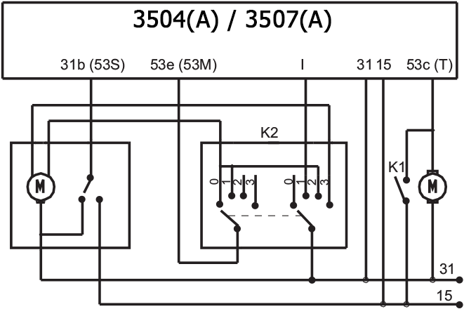 automotive intermittent wiper DC relay wiring diagram, HF3504A / FH3507A