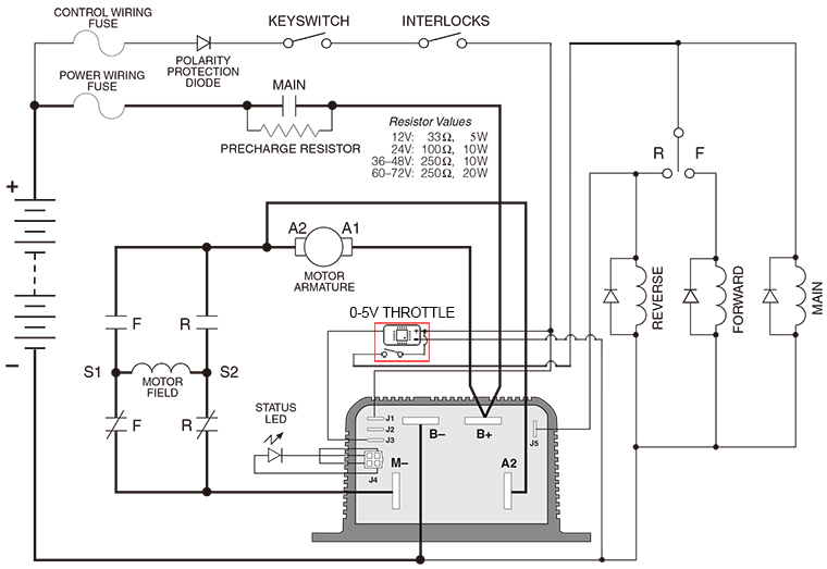Typical Wiring Of Hall-effect 0-5V Throttle IPPD