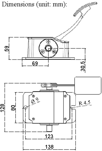 0-5K Throttle IPPD Dimension Diagram