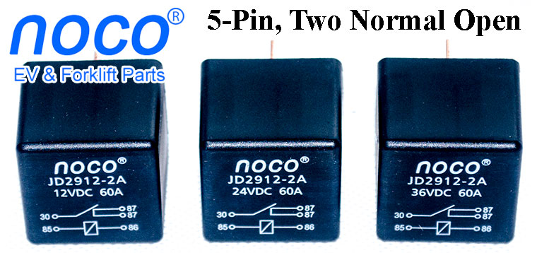 Bosch type Automotive SPDT DC Relay JD2912-2A, 5-Pin / two normal open contacts