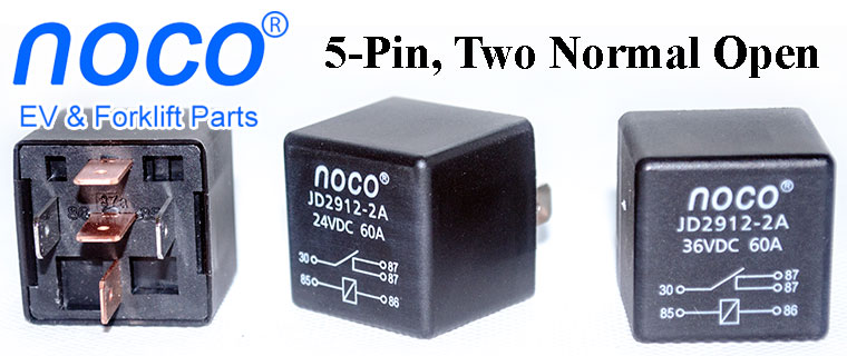 Bosch type Automotive SPDT DC Relay JD2912-2A, 5-Pin / two normal open contacts