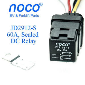 Enforced 60A Waterproof Sealed Bosch Type DC Relay JD2912-S-60A, With Installation Bracket and Socket