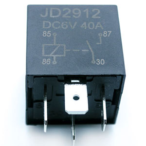 6V 40A Automotive SPST DC Relay, Model JD2912-1A, With Metal Bracket