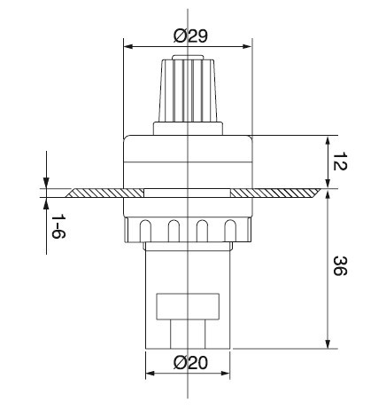 Potentiometer LA42DWQ Dimensions