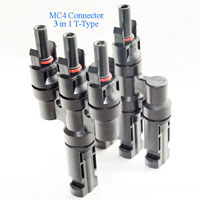 MC4-T2 Four-Way T-Type Adapter Connector, PV Parallel Linking Adapter