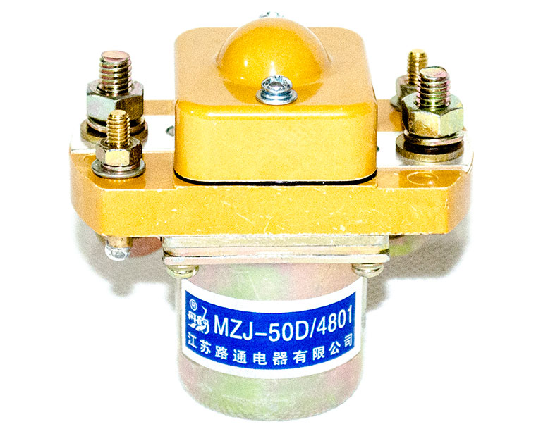 Closed Contact Chamber DC Contactor / Solenoid, Model MZJ-50D, rated for 50A continuous load