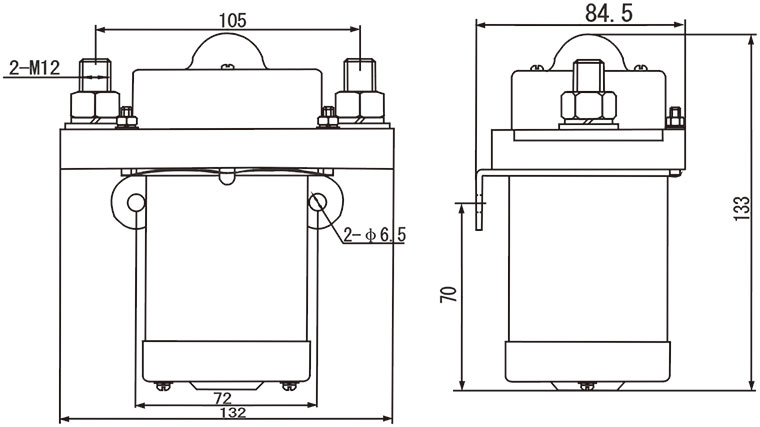 MZJ-600S DC Contactor Dimensions