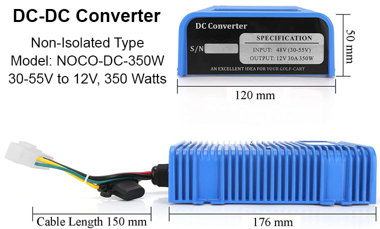 Dimensions of DC-DC Converter NOCO-DC-350W