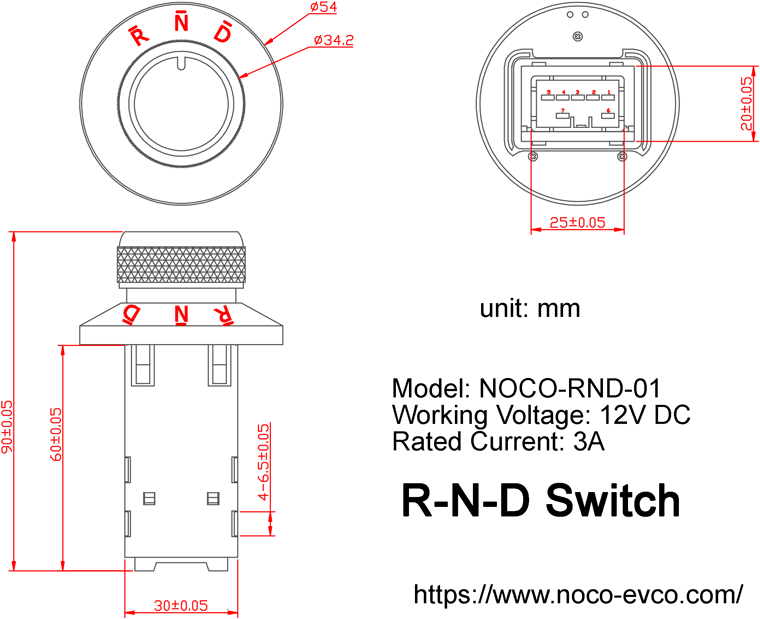 https://www.noco-evco.com/ - NOCO-RND-01 3-Position Forward / Reverse R-N-D Switch For Electric Vehicle