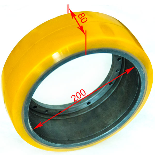 Dimensions of 250x80 PU Wheel