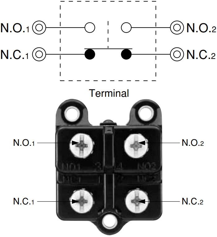 PANASONIC Limit Switch With Roller plunger AZ5102 Wiring Diagram