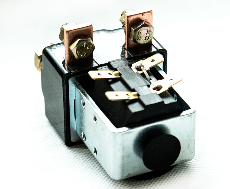 SPSD Normal Open DC Solenoid QCC25C-100A_11/10, Golf Cart Main Contactor, Interrupted Load 100A, Continuous Load 125A