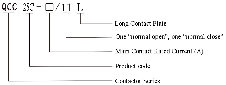 QCC25C DC Contactor Diagram