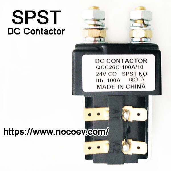 SPSD Normal Open DC Solenoid QCC26C-100A/10, Golf Cart Main Contactor, Interrupted Load 100A, Continuous Load 125A
