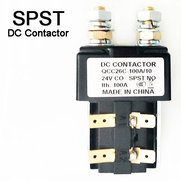 SPSD Normal Open DC Solenoid QCC26C-100A/10, Golf Cart Main Contactor, Interrupted Load 100A, Continuous Load 125A