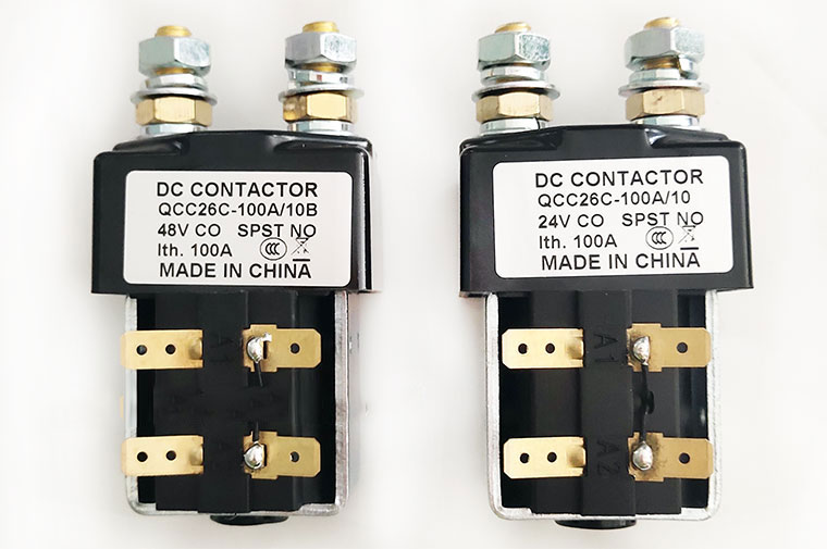 SPSD Normal Open DC Solenoid QCC26C-100A/10, Golf Cart Main Contactor, Interrupted Load 100A, Continuous Load 125A