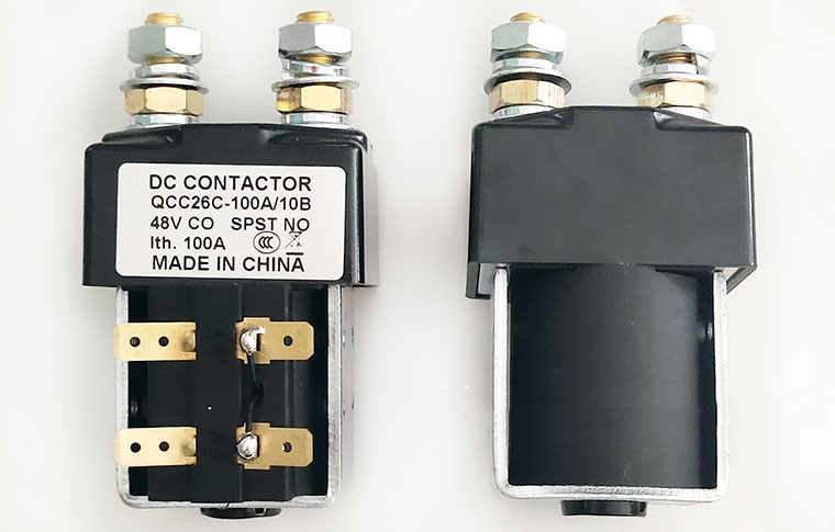 SPSD Normal Open DC Solenoid QCC26C-100A/10, Golf Cart Main Contactor, Interrupted Load 100A, Continuous Load 125A