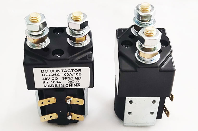 SPSD Normal Open DC Solenoid QCC26C-100A/10, Golf Cart Main Contactor, Interrupted Load 100A, Continuous Load 125A