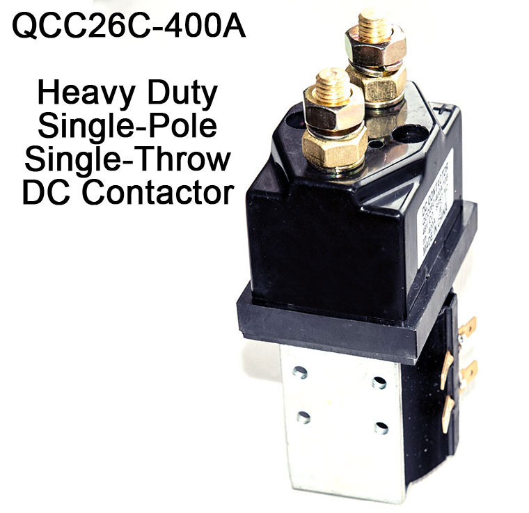 SPSD Normal Open DC Solenoid QCC26C-400A/10, Golf Cart Main Contactor, Interrupted Load 400A, Continuous Load 250A