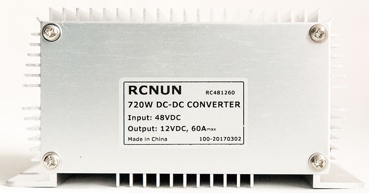 36-48V to 12V DC-DC Converter, model RC481250 and RC481260, 600W / 720W non-isolated DC power source