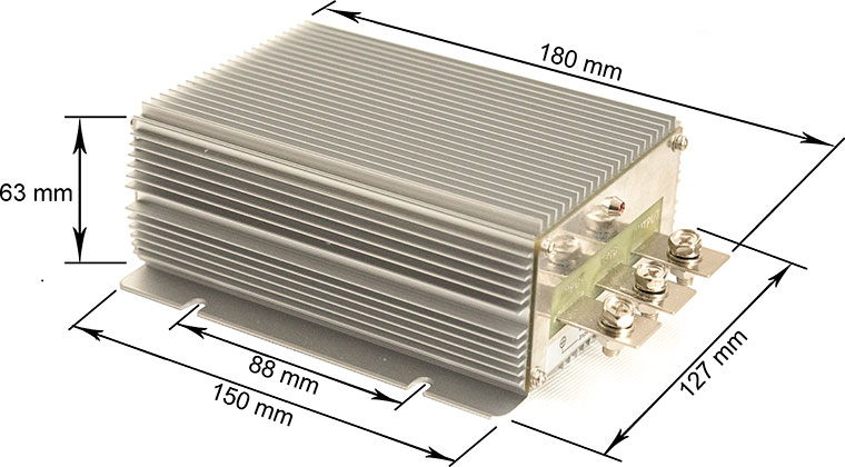 dimension of 600W 720W Buck DC-DC converter, RC481250, RC481260