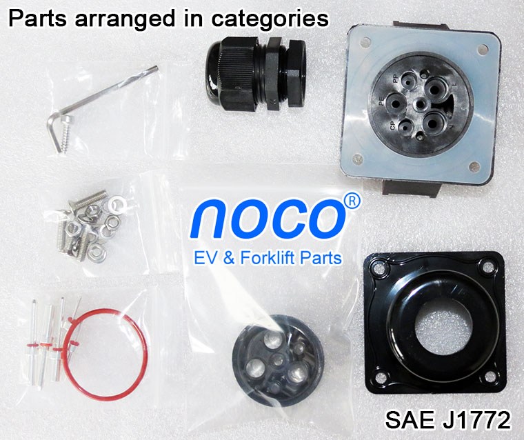 All Parts Of SAE J1772 Receptacle