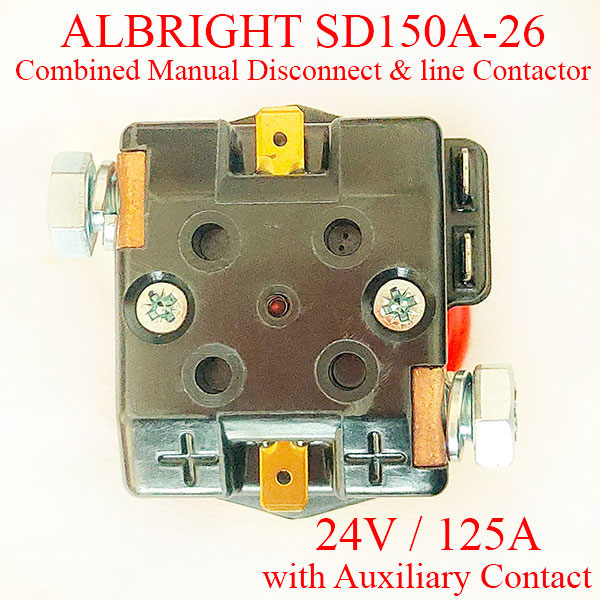 Abright SD150A-26 Emergency Disconnect Switch, 24V 125A, With Auxiliary Contact