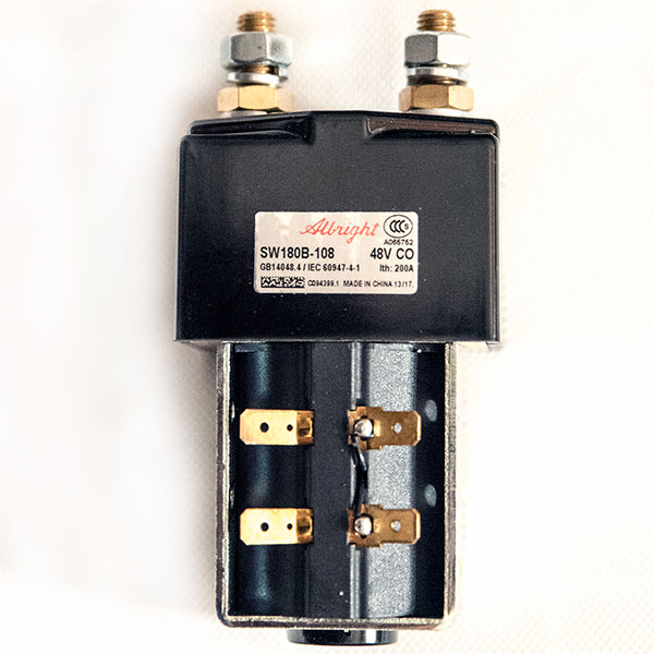 Abright SW180B-108 DC Contactor, 48V 200A CO, With Magnetic Blowout