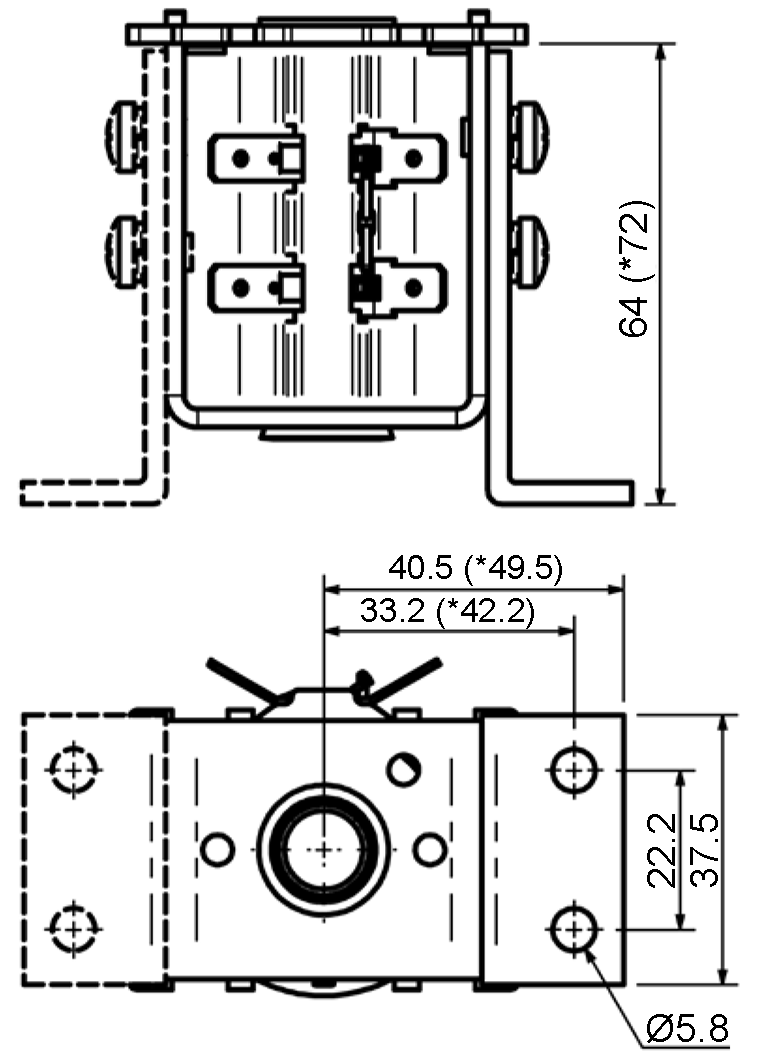 SW180 SW200 QCC26C-200A QCC26C-400A L-Shape Mounting Bracket Dimensions