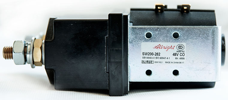 Albright / CURTIS DC Contactor / Solenoid, Model SW200-262, Zapi Model: B4SW31, 48V - 400A