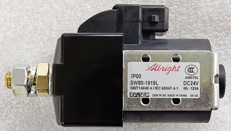 Abright SW80-1919L DC Contactor, 24V, Ith 125A, with JPT Connector