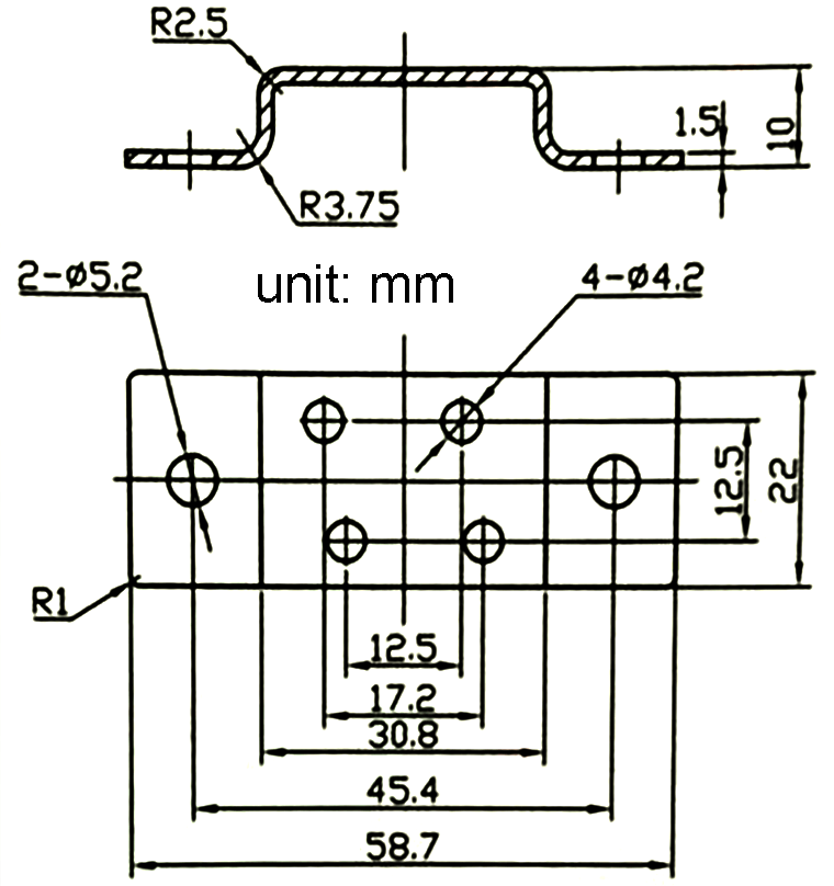 SW80 QCC26C-100A Mount Bracket Dimensions