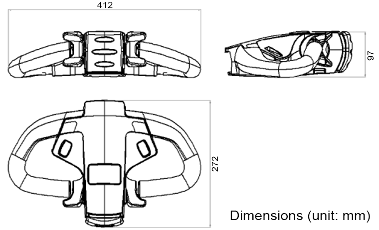 FREI TEMO200 Tiller Head Dimensions