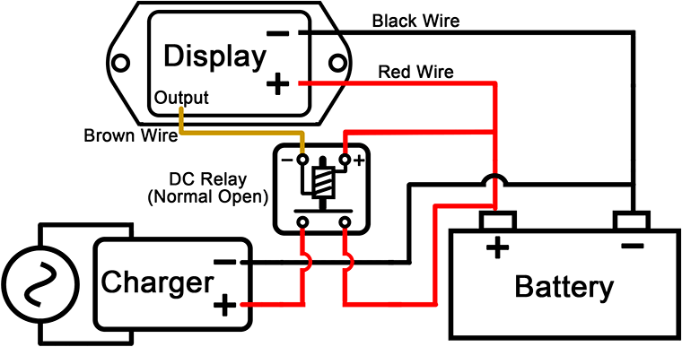 Battery Indicator TQZN-12 And TQZN-24 3-Wire Wiring Diagram